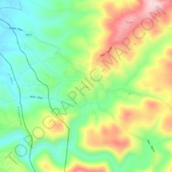 Carte topographique Aler, altitude, relief