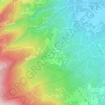 Carte topographique La Torne, altitude, relief