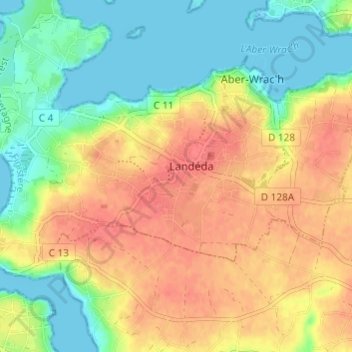 Carte topographique Ti-korn, altitude, relief