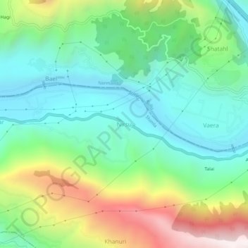 Carte topographique Nirsu, altitude, relief