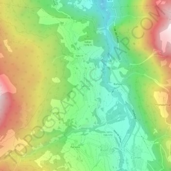 Carte topographique Salouf, altitude, relief