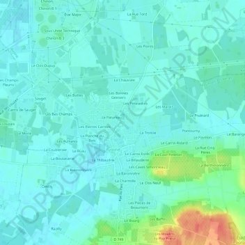 Carte topographique Le Lac Lacune, altitude, relief