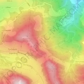 Carte topographique Schiltalp, altitude, relief