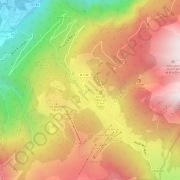 Carte topographique La Morte, altitude, relief
