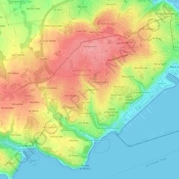 Carte topographique Poulléder, altitude, relief