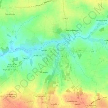 Carte topographique La Croix, altitude, relief