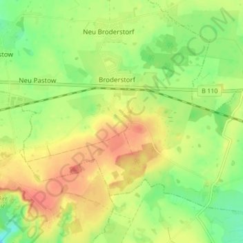 Carte topographique Ikendorf, altitude, relief