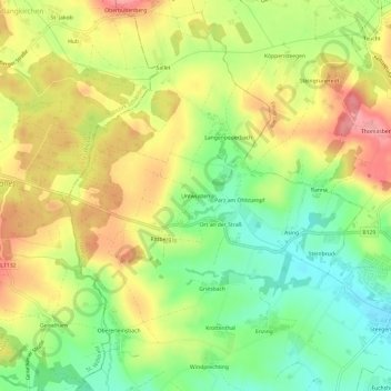 Carte topographique Untwüsten, altitude, relief