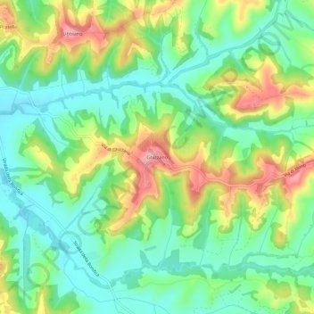 Carte topographique Ghizzano, altitude, relief