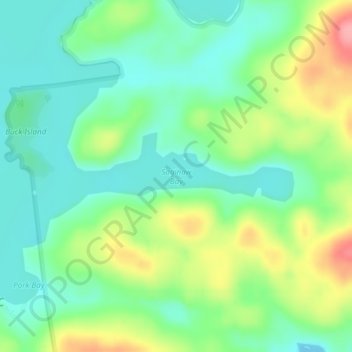 Carte topographique Saginaw Bay, altitude, relief