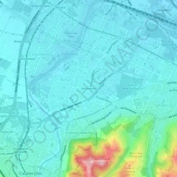 Carte topographique Belcantone, altitude, relief