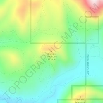 Carte topographique Graham Mountain, altitude, relief