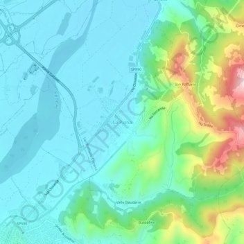 Carte topographique La Piana, altitude, relief
