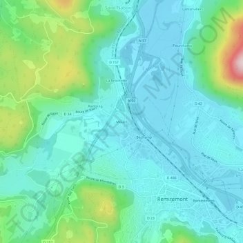 Carte topographique Moulin, altitude, relief