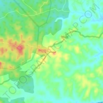 Carte topographique Thesoajur, altitude, relief