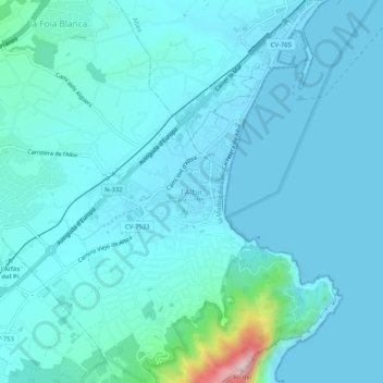 Carte topographique l'Albir, altitude, relief