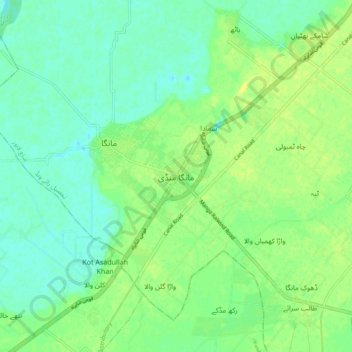 Carte topographique Manga Mandi, altitude, relief