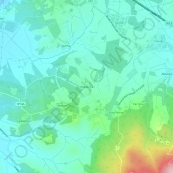 Carte topographique Acquaviva, altitude, relief