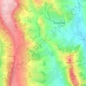 Carte topographique Millhayes, altitude, relief