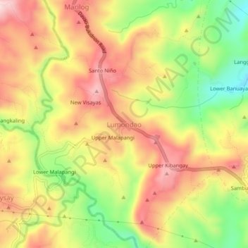 Carte topographique Lumondao, altitude, relief