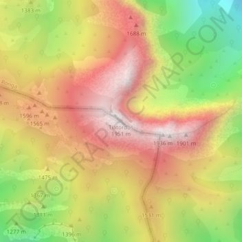 Carte topographique Tiatordos, altitude, relief