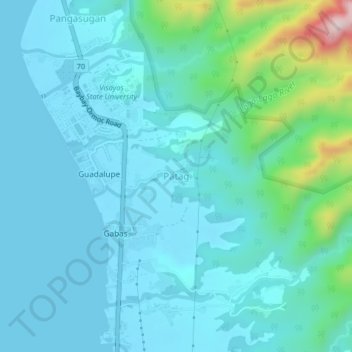 Carte topographique Patag, altitude, relief