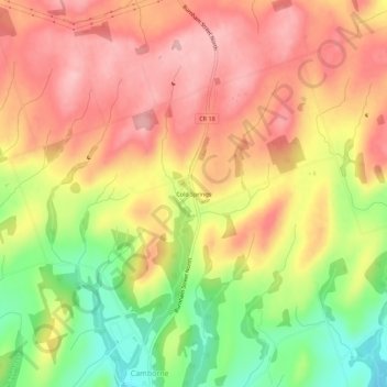 Carte topographique Cold Springs, altitude, relief