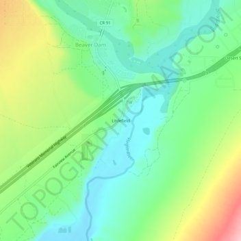 Carte topographique Littlefield, altitude, relief