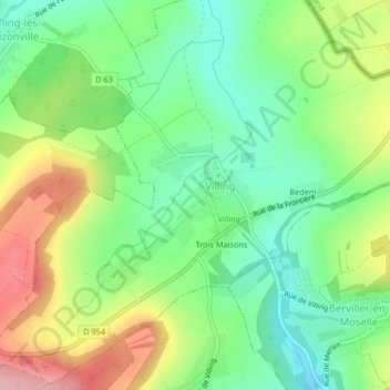 Carte topographique Everst Garten, altitude, relief