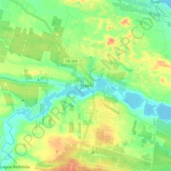 Carte topographique Trairi, altitude, relief