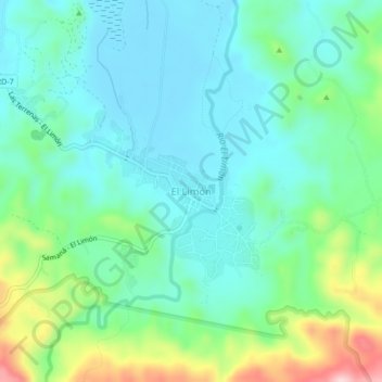 Carte topographique El Limón, altitude, relief