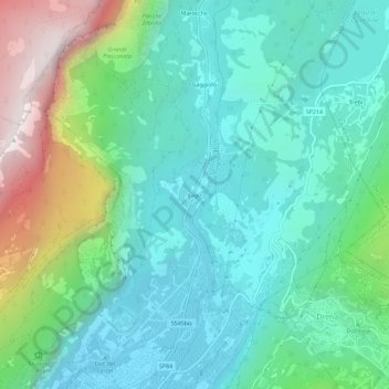 Carte topographique Lago, altitude, relief