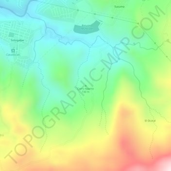 Carte topographique Cerro Apante, altitude, relief