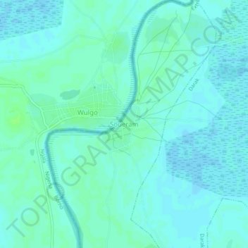 Carte topographique Soueram, altitude, relief