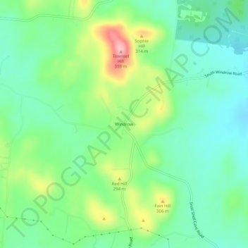Carte topographique Windrow, altitude, relief