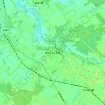 Carte topographique Brandlecht, altitude, relief