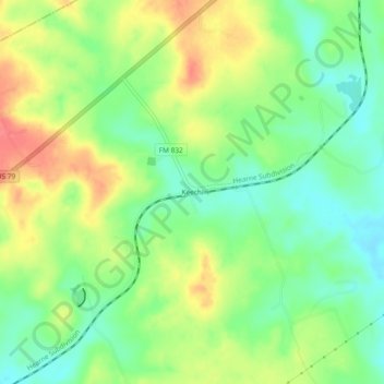 Carte topographique Keechi, altitude, relief