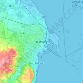 Carte topographique Frederikshavn, altitude, relief