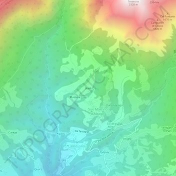 Carte topographique Staol, altitude, relief