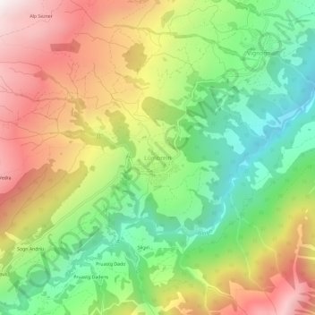 Carte topographique Lumbrein, altitude, relief