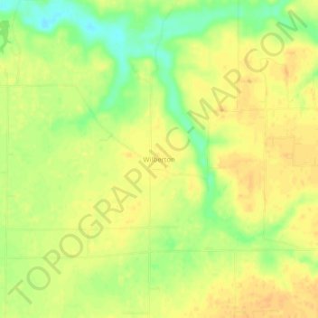 Carte topographique Wilberton, altitude, relief