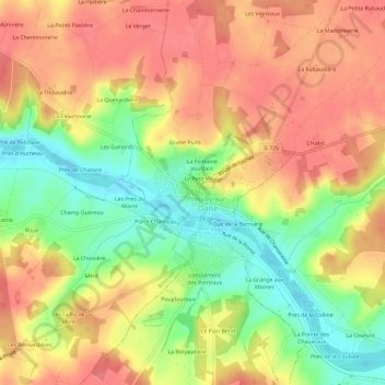 Carte topographique La Ville, altitude, relief