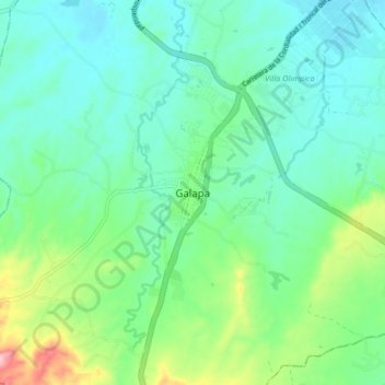 Carte topographique Galapa, altitude, relief