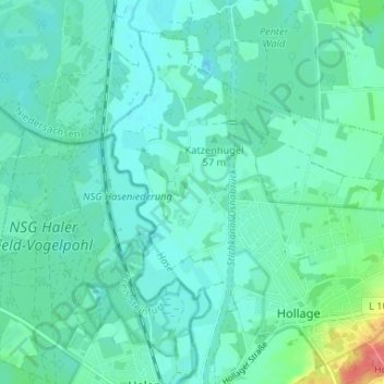 Carte topographique Barlage, altitude, relief