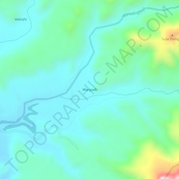 Carte topographique Warpadi, altitude, relief