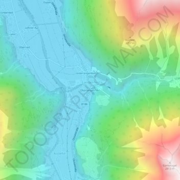 Carte topographique Oberlängenfeld, altitude, relief