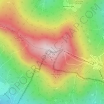 Carte topographique Großer Riedelstein, altitude, relief