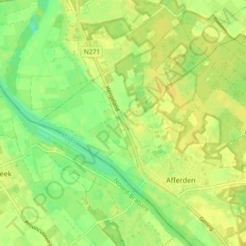 Carte topographique Hengeland, altitude, relief