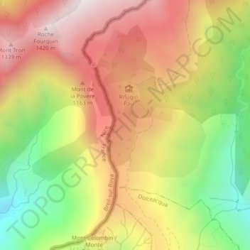 Carte topographique Lanzo, altitude, relief