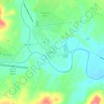 Carte topographique Medina, altitude, relief